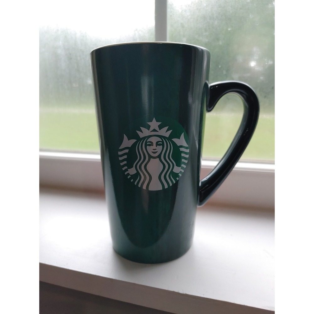 Starbucks 2021 16oz Tall Green Red Coffee Mug Cup Siren Logo Ceramic Holiday